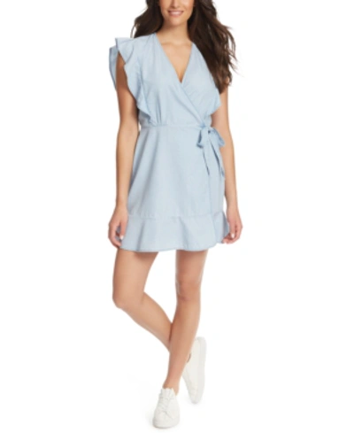 Shop Ella Moss V-neck Wrap Dress In Lt Blue