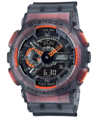 Shop G-shock Men's Analog-digital Black Frosted Resin Strap Watch 51.2mm In Black And Red