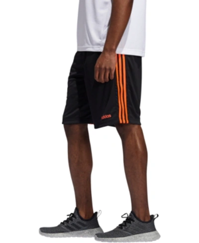 Shop Adidas Originals Adidas Men's D2m 3-stripes Climacool Shorts In Black/solar Red