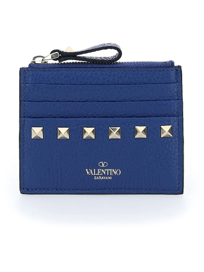Shop Valentino Card Holder In Blu Delft