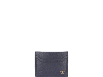 Shop Tod's T Timeless Logo Cards Holder In Blue