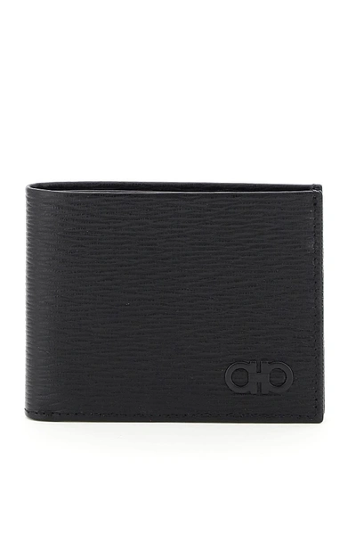 Shop Ferragamo Gancini Revival Bifold Wallet In Nero (black)