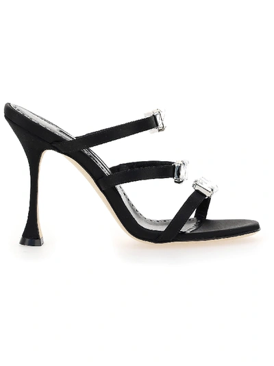 Shop Manolo Blahnik Nudosa Sandals In Blck