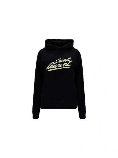 Shop Saint Laurent Hoodie In Noir/naturel