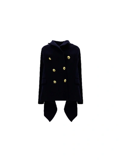 Shop Sacai Jacket In Navy X Black