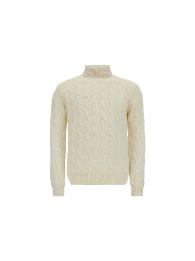Shop Lardini Turtleneck Sweater In Beige