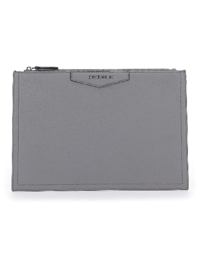 Shop Givenchy Clutch In Pearl Grey