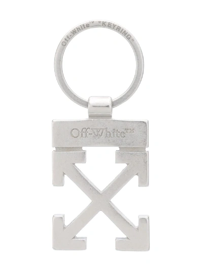 Shop Off-white Arrow Key Holder In Silver