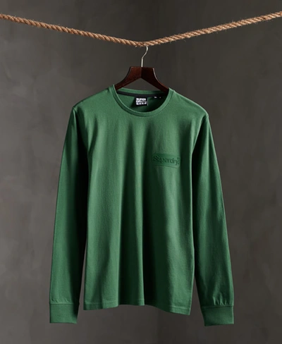 Shop Superdry Core Logo Tonal Long Sleeved Top In Green