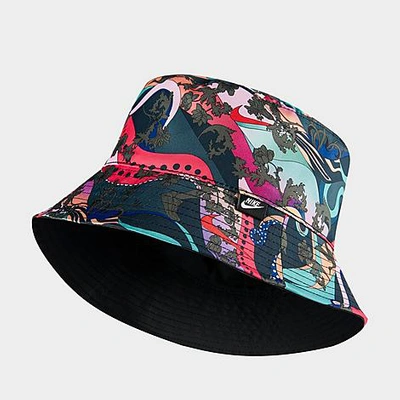 Shop Nike Women's Sportswear Icon Clash Reversible Bucket Hat Size Medium/large Polyester In Black/white