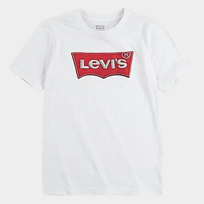 Shop Nike Levis Kids' Levi's® Faux Embroidered T-shirt In White