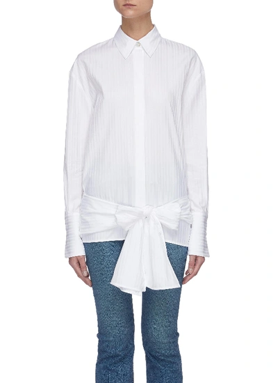 Shop Victoria Victoria Beckham Bow Tie Front Shirt In White