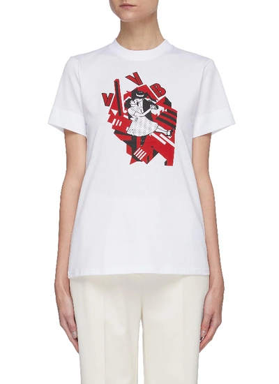 Shop Victoria Victoria Beckham Graphic Print T-shirt In White