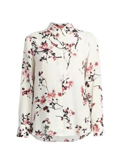 Shop Altuzarra Women's Chika Floral Silk Top In Juniper Berry