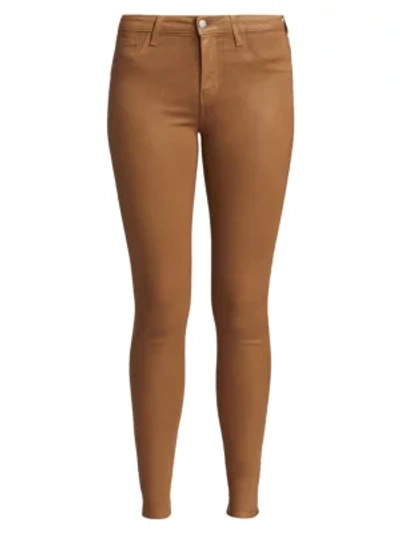 Shop L Agence Marguerite High-rise Skinny Coated Jeans In Java Coated