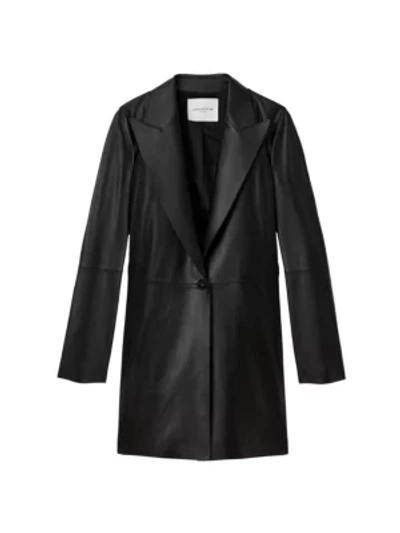 Shop Lafayette 148 Kourt Leather Jacket In Black