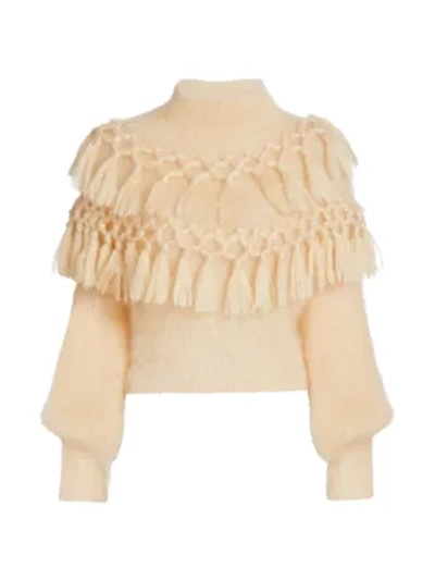 Shop Zimmermann Ladybeetle Tassel Sweater In Cream