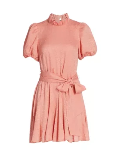 Shop Alice And Olivia Mina Pleated Tie-waist Dress In Rose