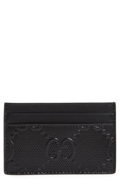 Shop Gucci Tennis Leather Card Case In Black