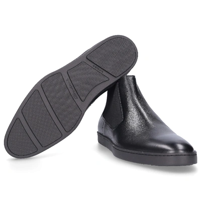 Shop Santoni Chelsea Boots 15239 Calfskin In Black