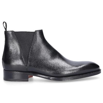 Shop Santoni Ankle Boots 11605 Calfskin In Black