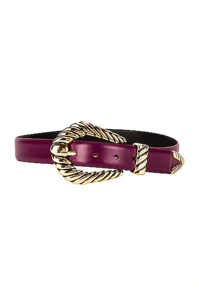 Shop Alberta Ferretti Leather Buckle Belt In Violet