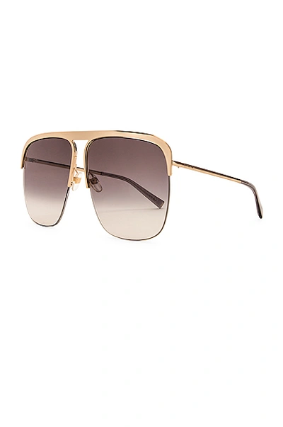Shop Givenchy Metal Aviator Sunglasses In Dark Grey Gradient & Gold
