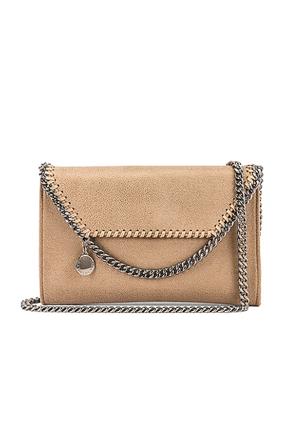 Shop Stella Mccartney Mini Falabella Shaggy Deer Crossbody Bag In Butter Cream