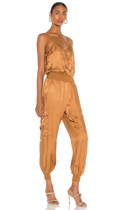 Shop Cinq À Sept Twill Amia Jumpsuit In Cinnamon