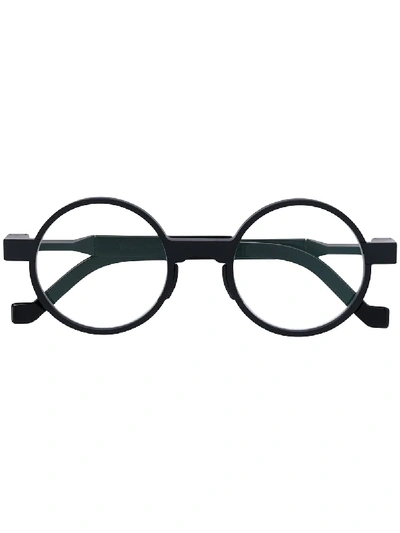 Shop Vava Round Frame Glasses In 黑色