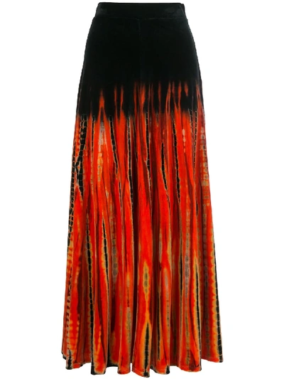 Shop Proenza Schouler Velvet Tie-dye Skirt In Orange