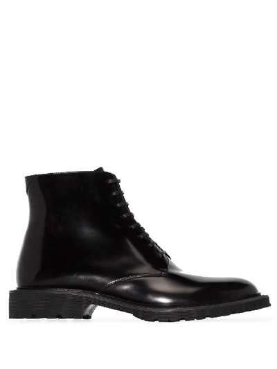 Shop Saint Laurent Cesna Ankle Boots In Black