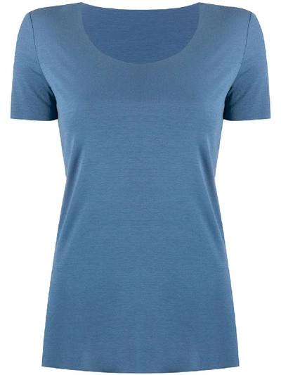 Shop Wolford Aurora Slim-fit T-shirt In Blue