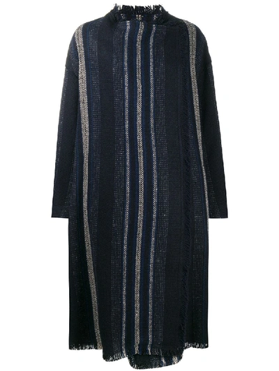 Shop Isabel Marant Étoile Oversized Knitted Coat In Blue
