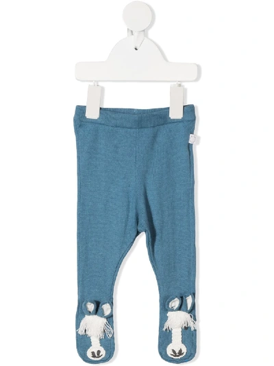 Shop Stella Mccartney Knitted Horse Trousers In Blue