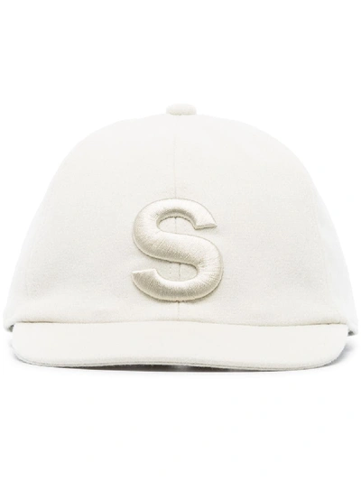Shop Sacai S Logo Baseball Cap In Neutrals