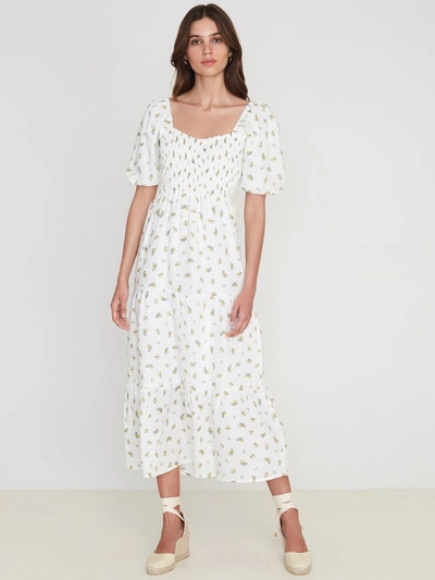 Shop Faithfull The Brand Gianna Puff Sleeve Midi Dress - Xxl - Also In: L In White