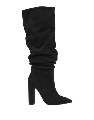 Shop Steve Madden Woman Knee Boots Black Size 7 Textile Fibers