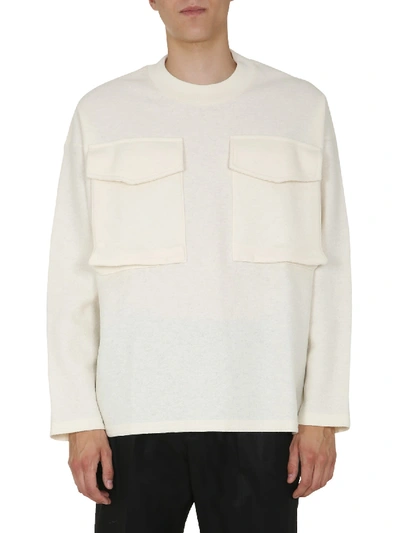 Shop Jil Sander Round Neck Sweatshirt In Bianco