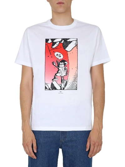 Shop Ps By Paul Smith Round Neck T-shirt In Bianco