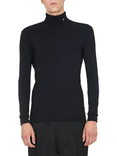 Shop Raf Simons Tall Neck T-shirt In Nero