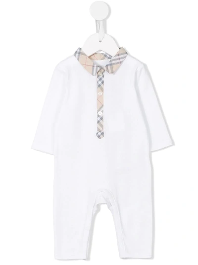 Shop Burberry Check Detail Four-piece Baby Gift Set In White