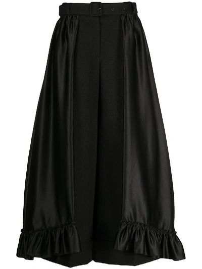 Shop Simone Rocha Skirt Overlay Cropped Trousers In Black