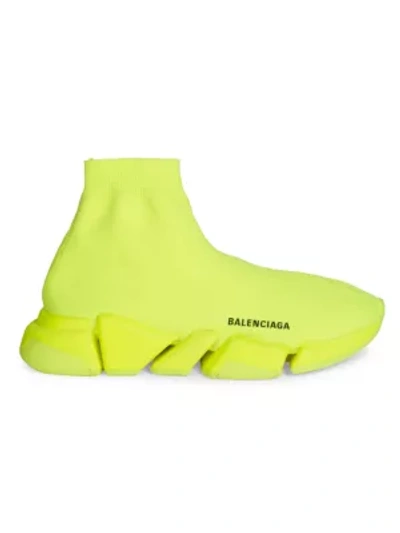 Shop Balenciaga Speed 2 Fluorescent Sock Sneakers In Fluo Yellow