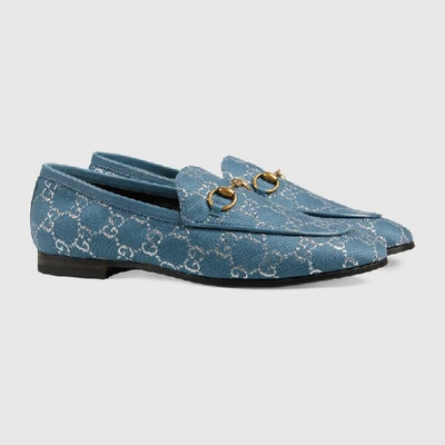 Shop Gucci Women's  Jordaan Loafer In Blue