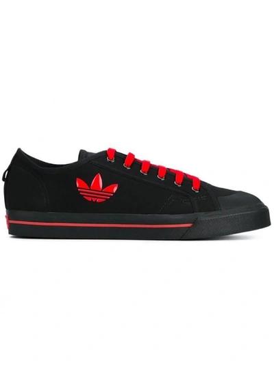 Shop Adidas Originals X Raf Simons Black And Red Matrix Spirit Sneakers