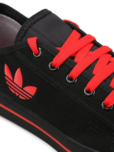 Shop Adidas Originals X Raf Simons Black And Red Matrix Spirit Sneakers