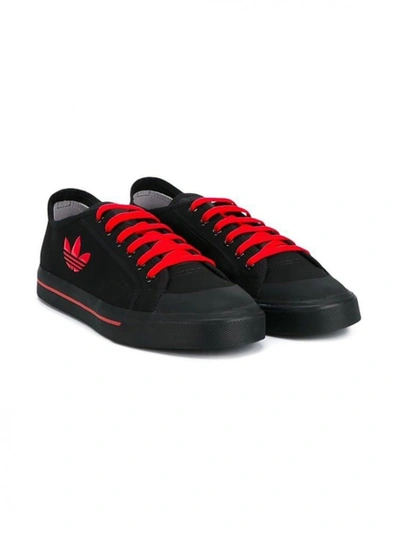 Shop Adidas Originals X Raf Simons Black And Red Matrix Spirit Sneakers