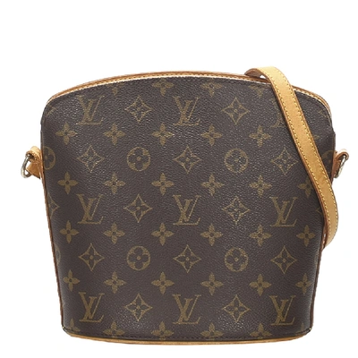 Pre-owned Louis Vuitton Monogram Canvas Drouot Bag In Brown