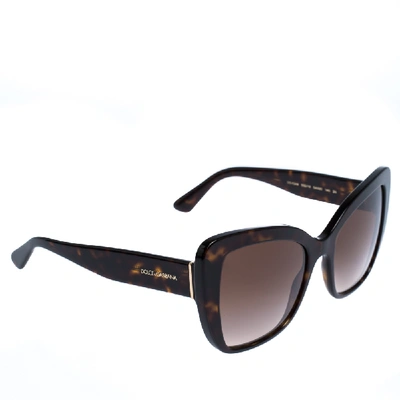 Pre-owned Dolce & Gabbana Brown Gradient/havana Dg4348 Sunglasses